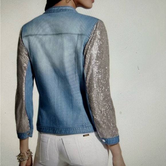 CHICOS YACHT ROCK  DENIM SEQUINED JACKET 🔥👖 - Picture 2 of 7